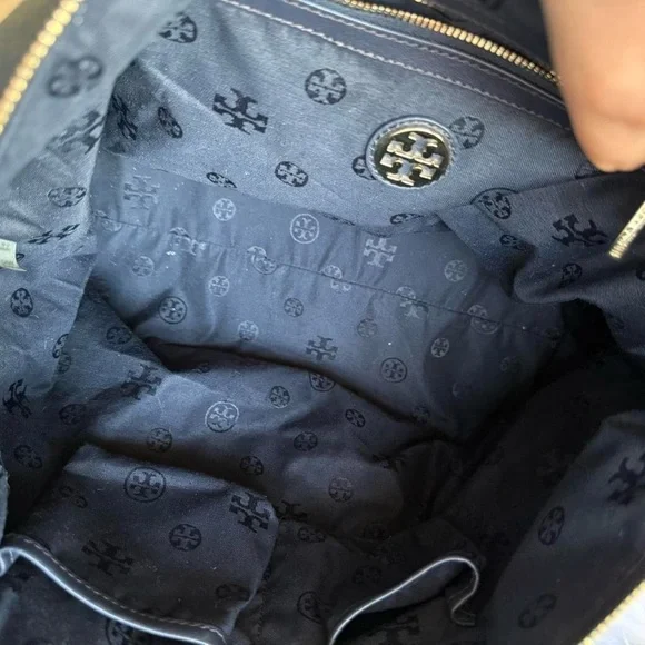 Tory Burch Navy Blue ‘Natalie’ Leather and Suede Satchel/Shoulder/Crossbody Bag - Picture 8 of 8